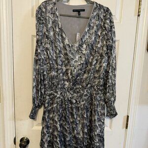 White House Black Market Long Sleeve Printed Midi Dress – Size L, EUC